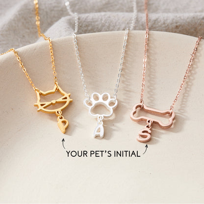 Pet Initial Necklace, Pet Lover