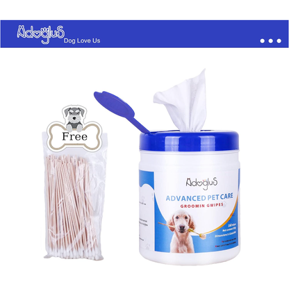Pet Wipes with free cotton swabs